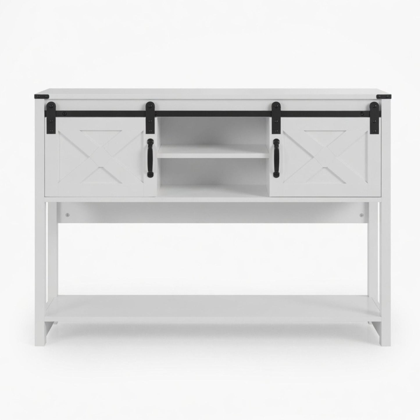Farmhouse Entryway Table With Sliding Barn Door