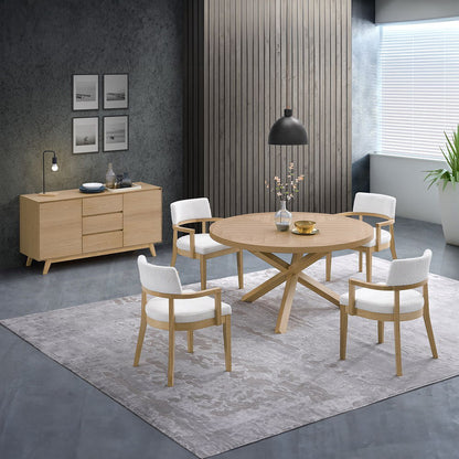 Kasem - Round Dining Table - Oak