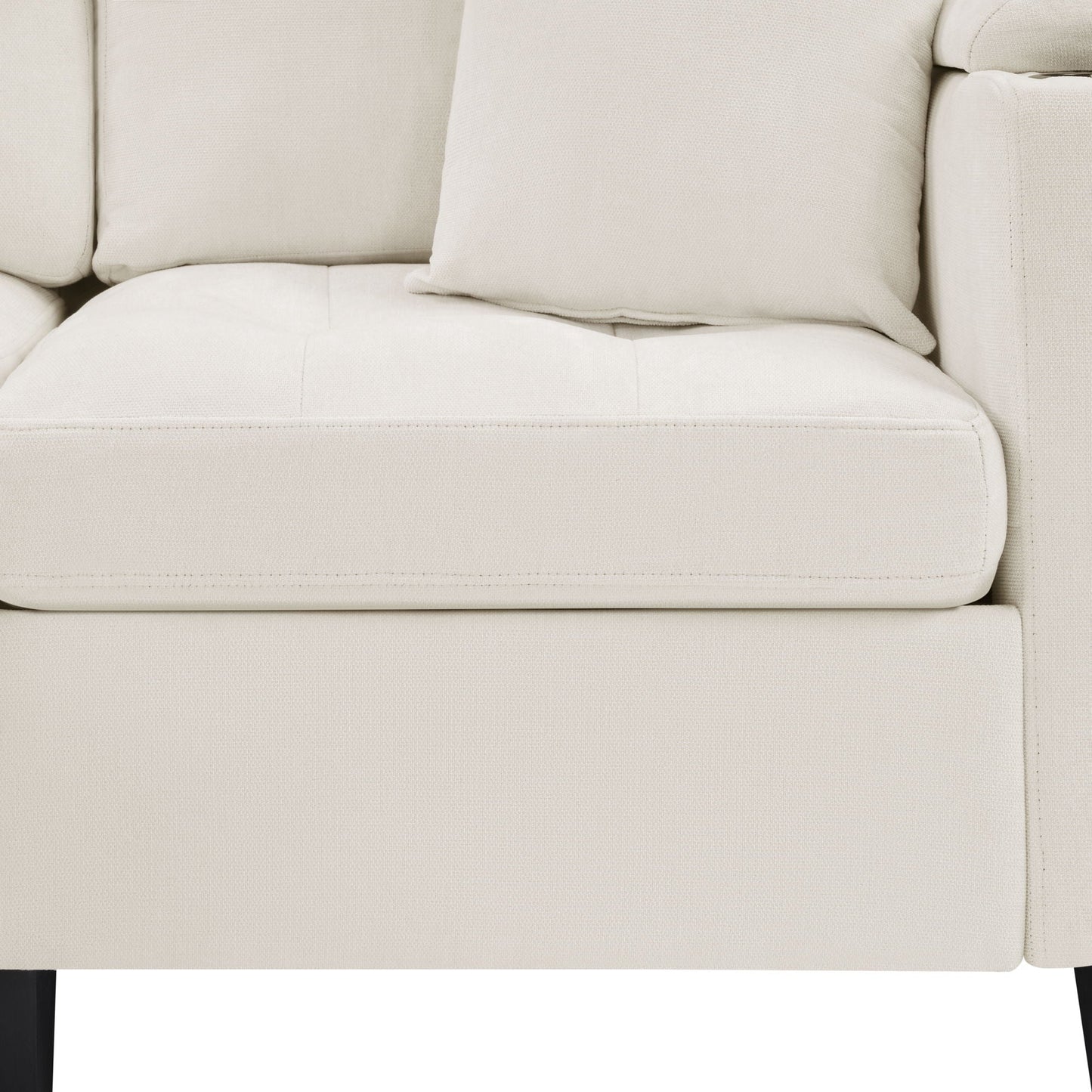 U Shaped Sectional Sofa, Corner Living Room Couch With Built In Cup Holders, Storage, USB Ports