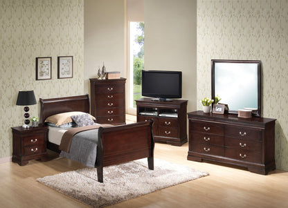 Louis Phillipe - Panel Sleigh Bed
