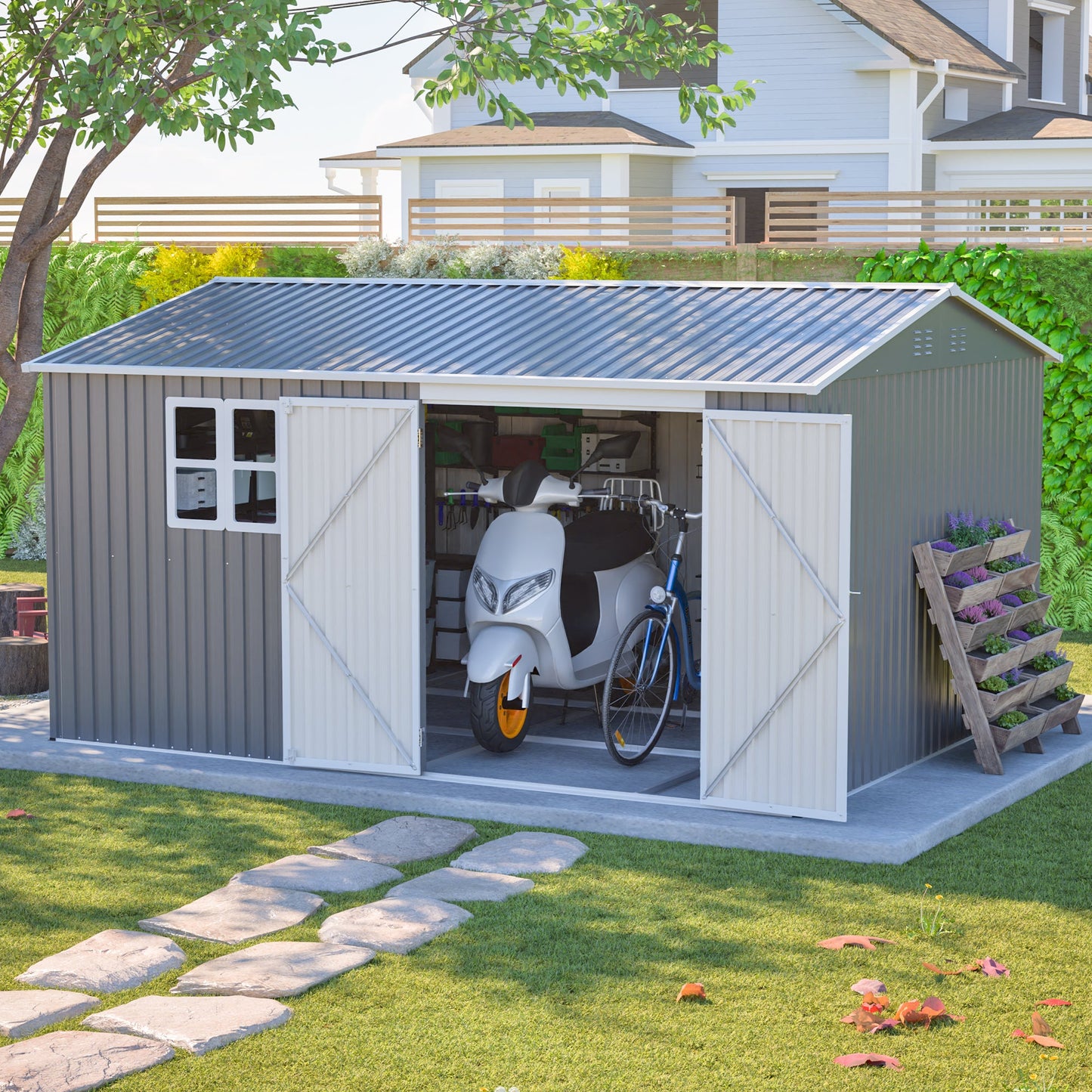 12x10 Ft Outdoor Metal Storage Shed