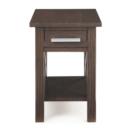 Kitchener - Narrow Side Table - Warm Walnut Brown
