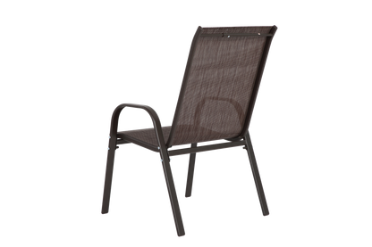 4 Piece Patio Chairs Set with Breathable Textilene Fabric (Brown)