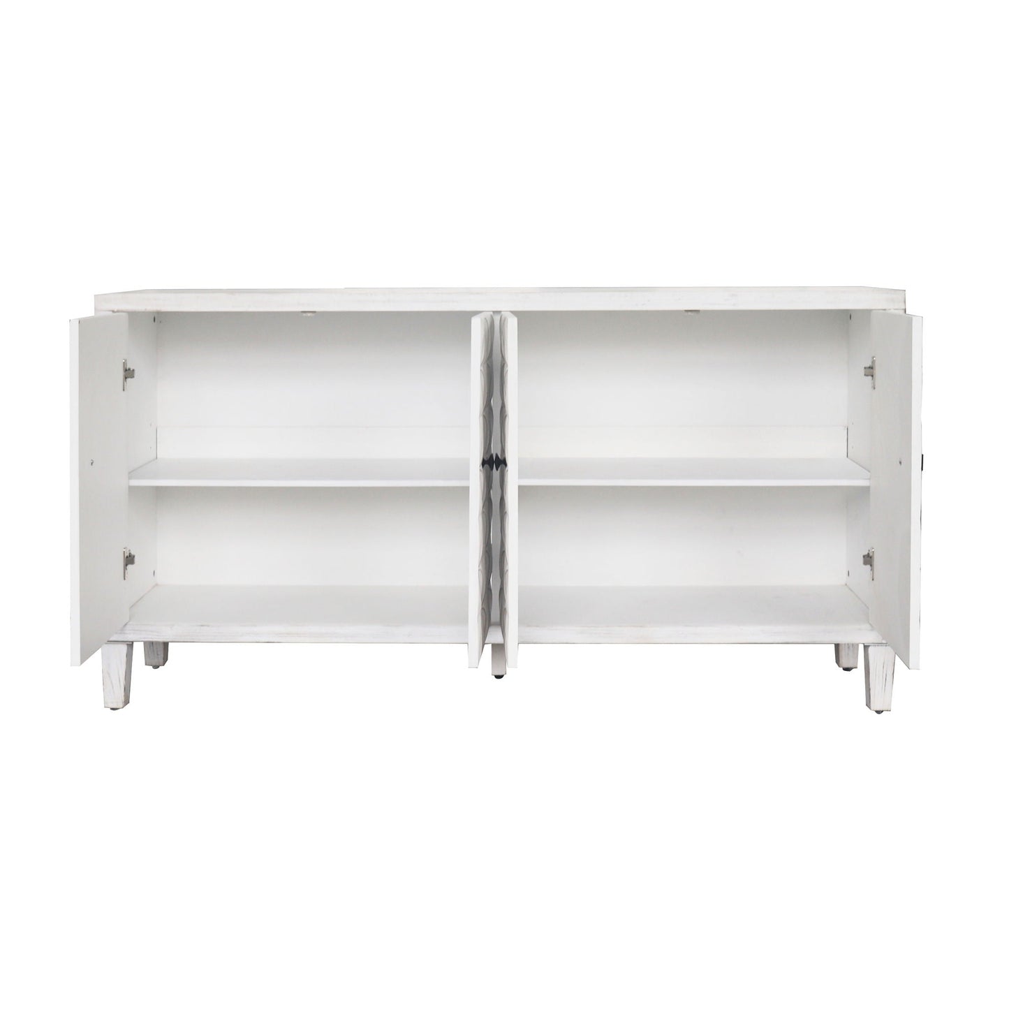 Accent Cabinet 4 Door Wooden Cabinet Sideboard Buffet Server Cabinet Storage Cabinet, For Living Room, Entryway, Hallway, Office, Kitchen And Dining Room - White Wash