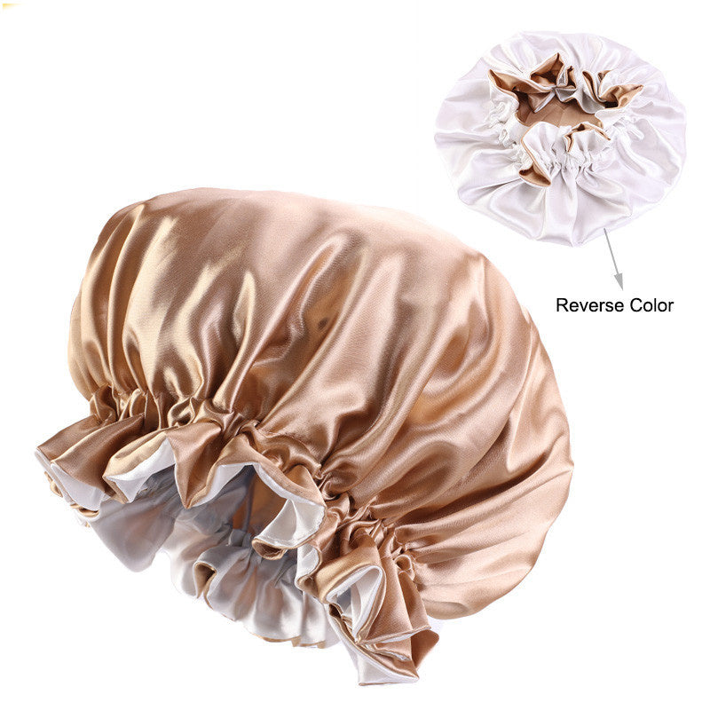 Double color lace night hat