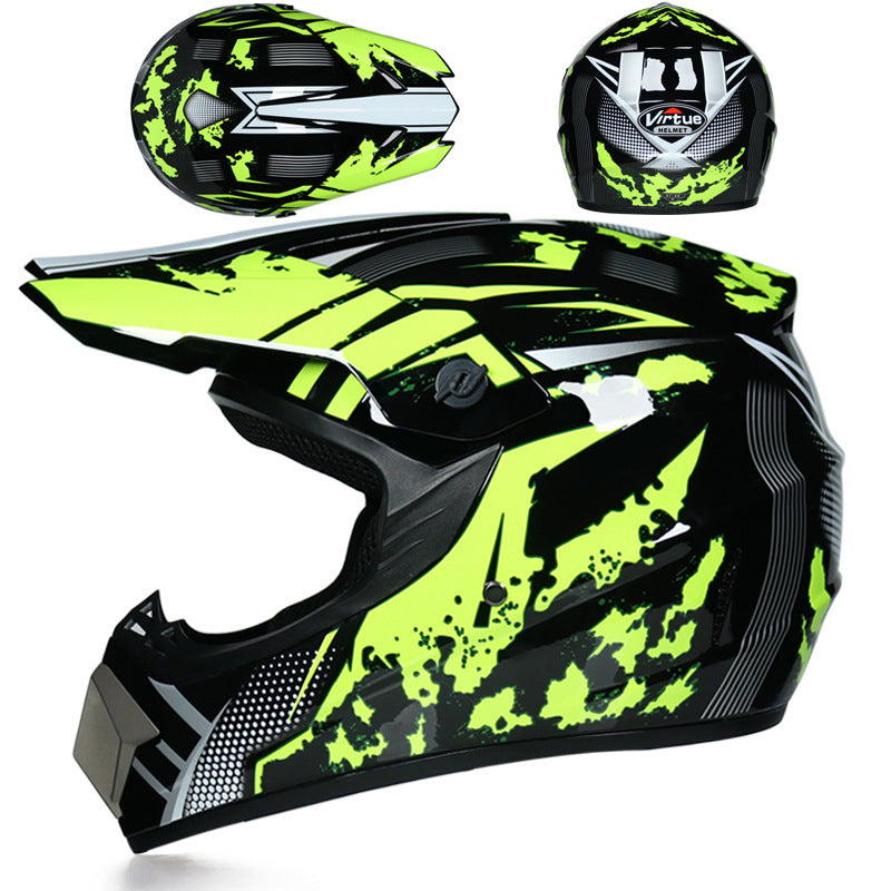 Youth Off-Road Motorcycle Helmet - [green] | Lightweight Motocross Full Face Shield for Dirt Bike & ATV