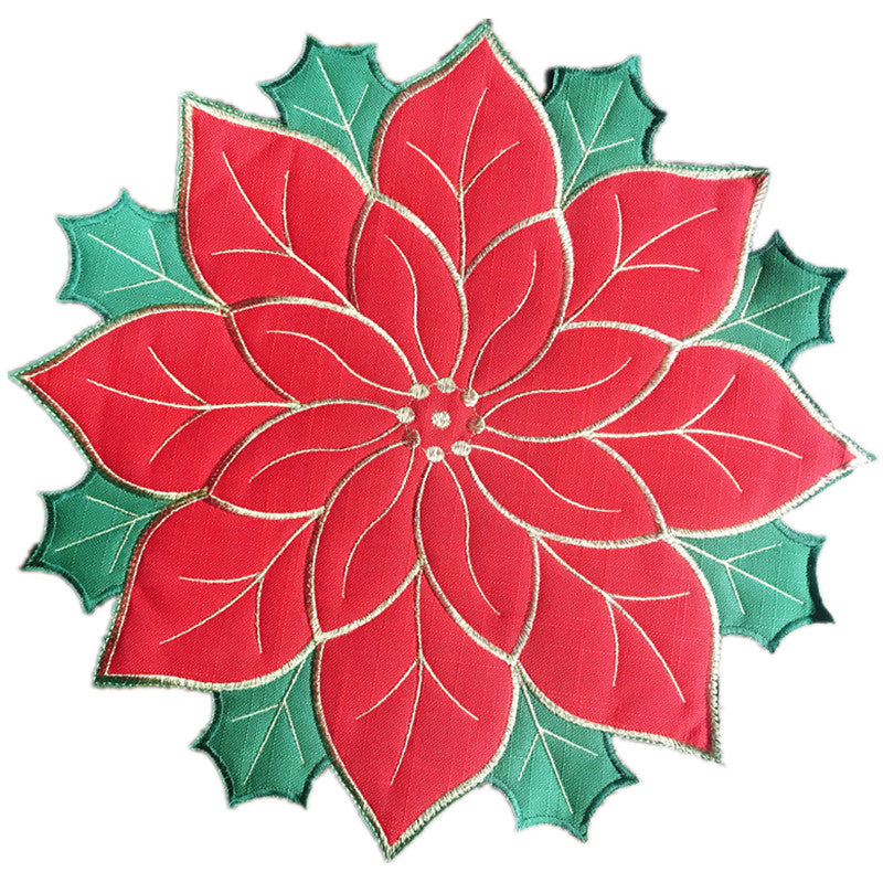 Christmas red Holly table mat