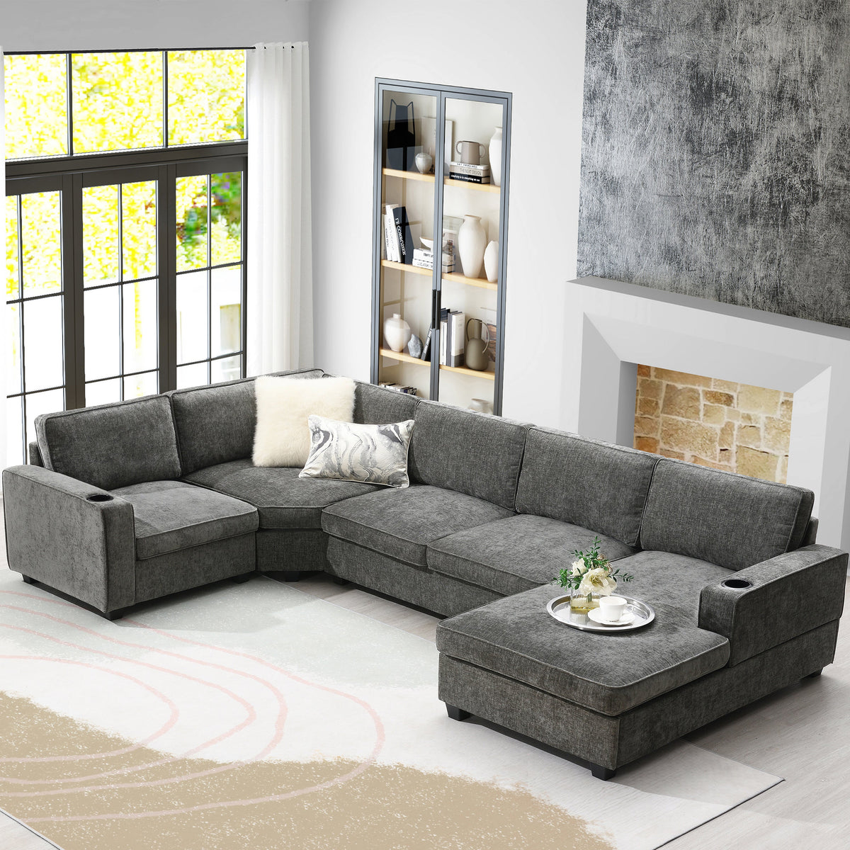 117.5" U-Shaped Sectional Sofa
