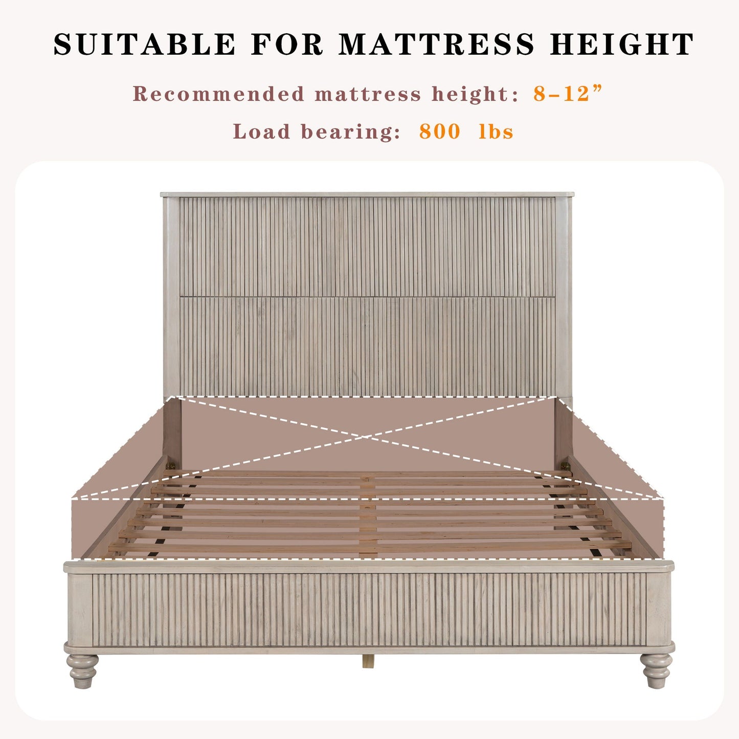 Platform Bed Frame & Tall Headboard
