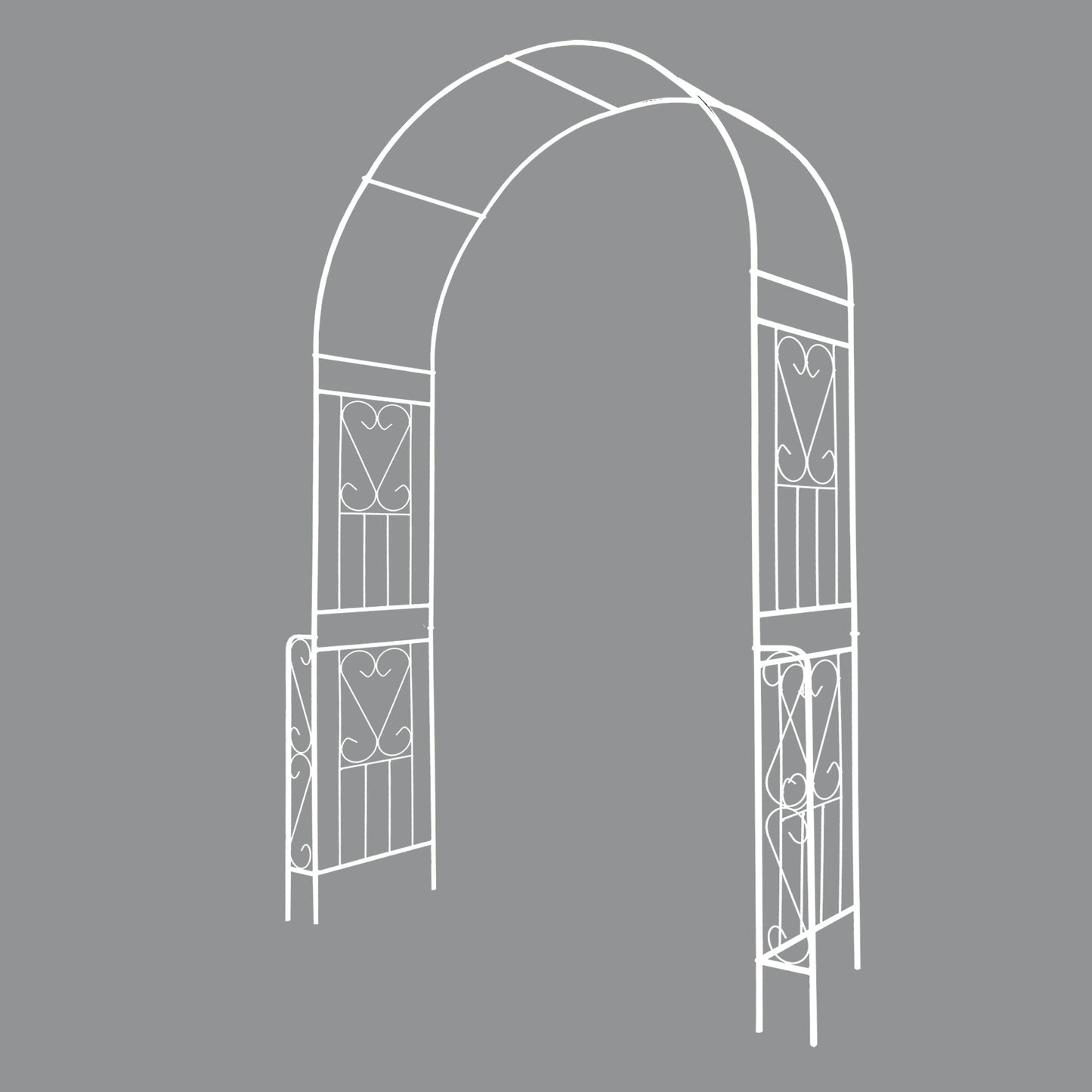 Metal Garden Arch W55'' x H94.5'' - Cream White Outdoor Arbor