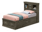 Traditional Style Bookcase Storage Bed