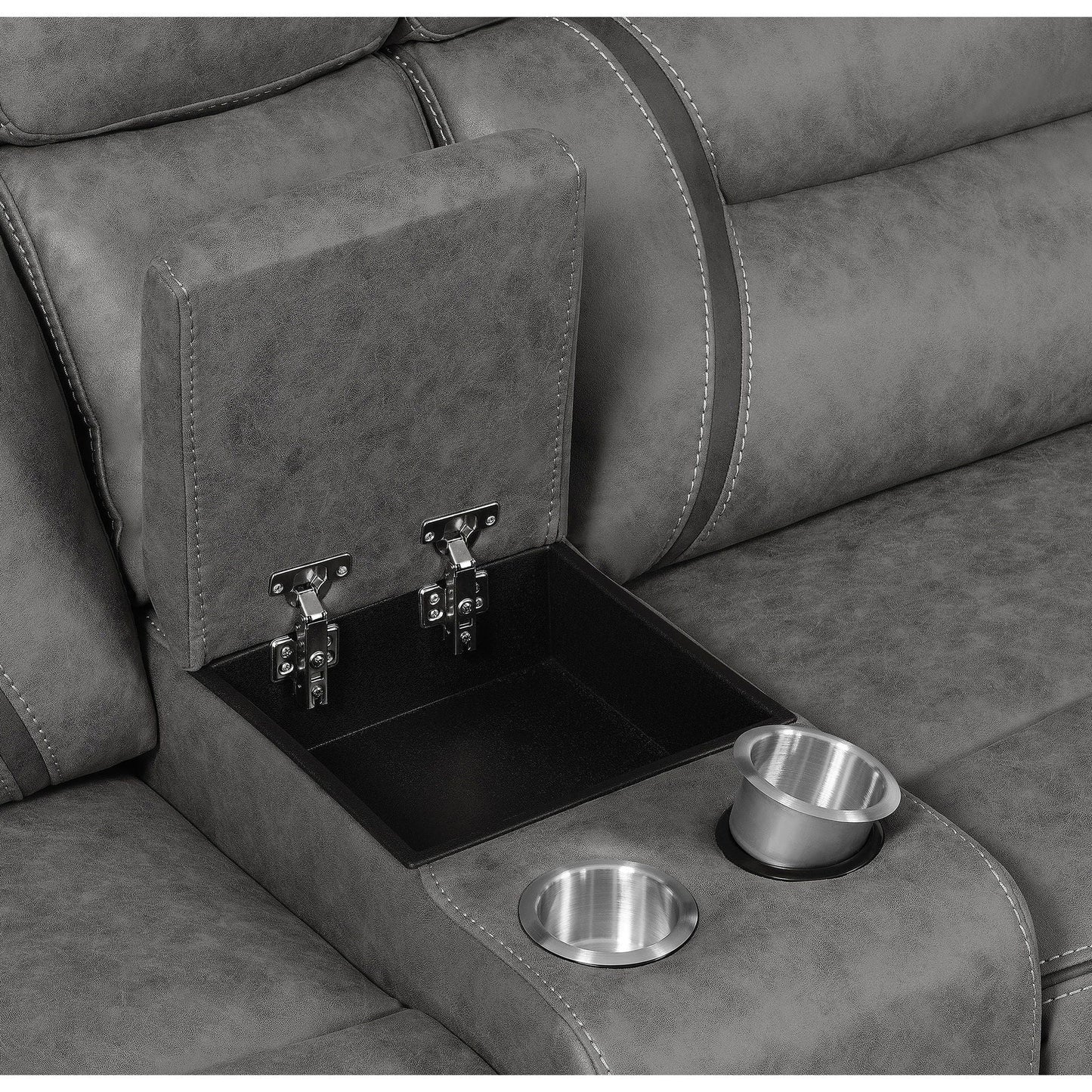 Barton - Upholstered Power Reclining Sectional Sofa - Gray