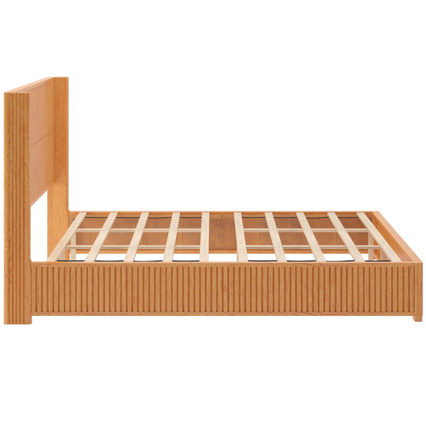 Platform Bed Frame With Headboard, Floor Standing Design