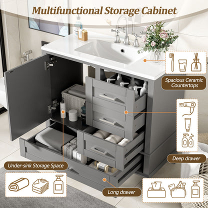Traditional Bathroom Vanity Set With Soft Close Doors