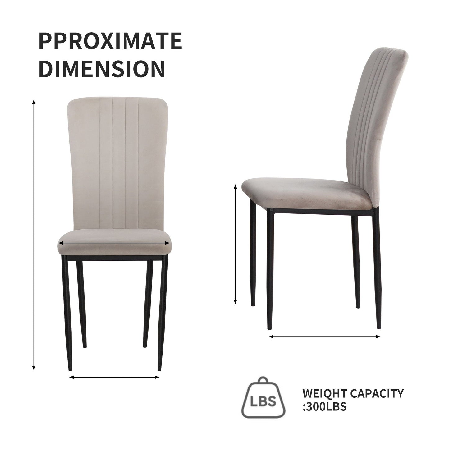 Velvet Dining Chairs For Dining Room (Set of 4)