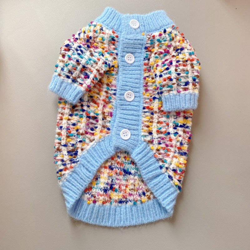 Pet Dog Color-Block Cardigan Sweater