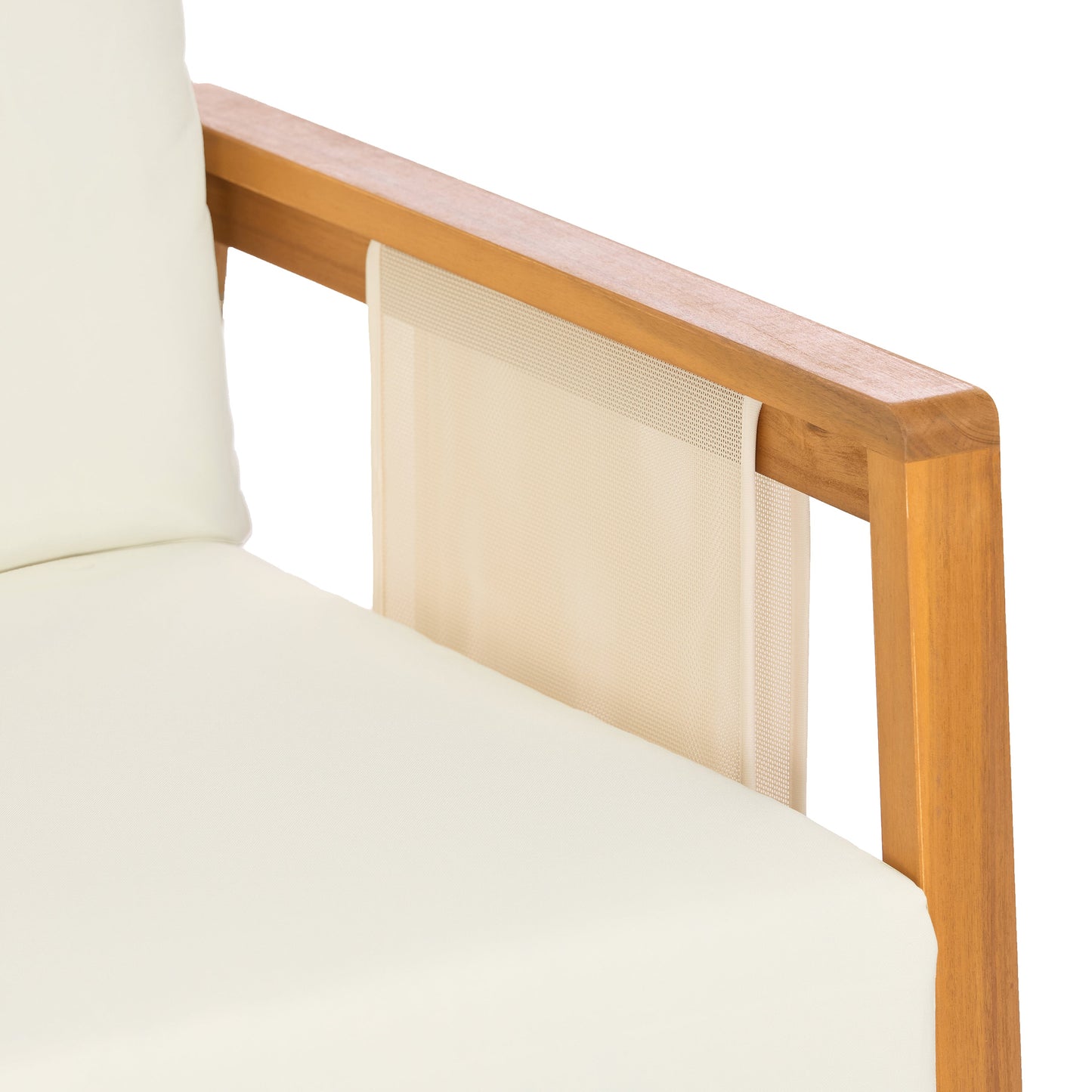 Outdoor Club Chair, Acacia Wood Frame with Textilene Accents