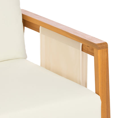 Outdoor Club Chair, Acacia Wood Frame with Textilene Accents