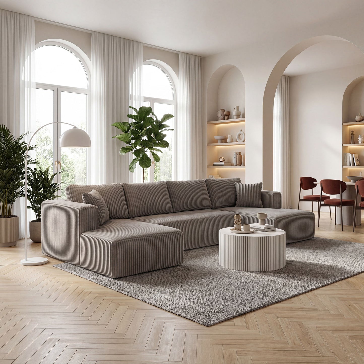 U-Shape Modular Sectional Sofa For Living Room