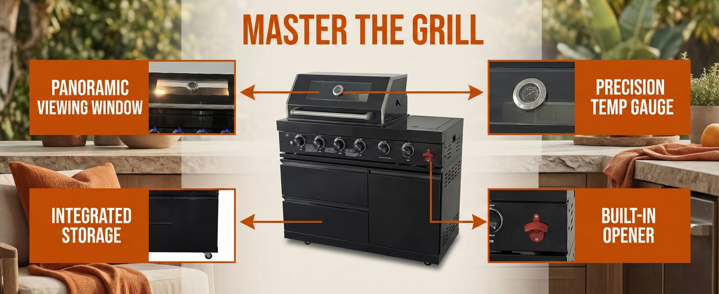 46-Inch Stainless Steel Outdoor BBQ Grill