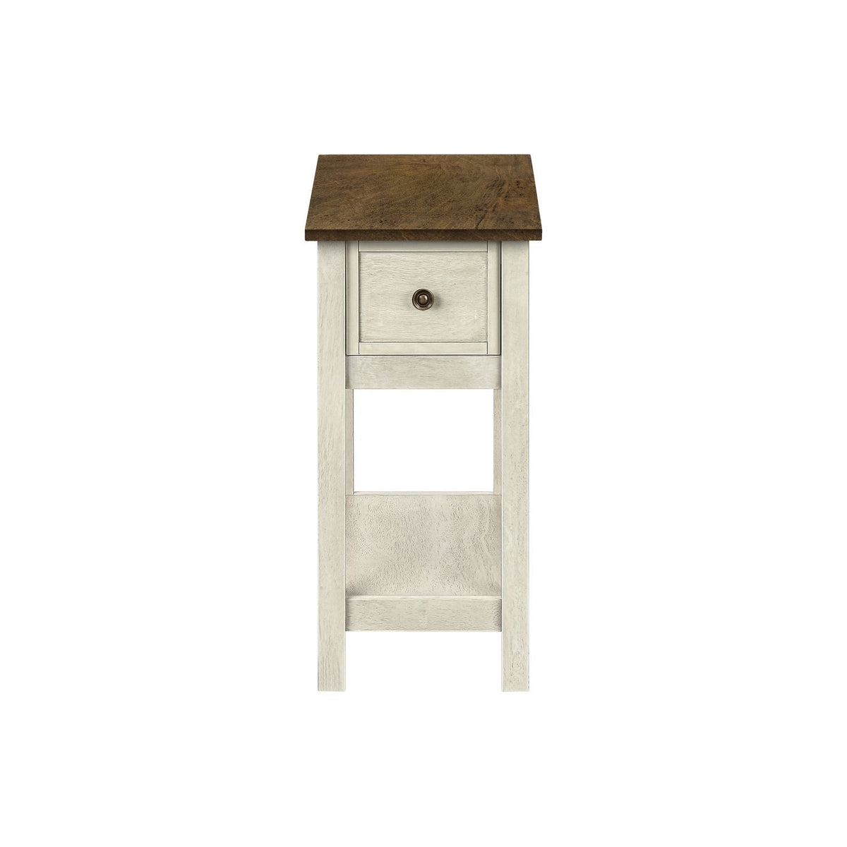 Accent End Table, 2 Tier, Narrow, Lamp, Storage Drawer, Charming Design