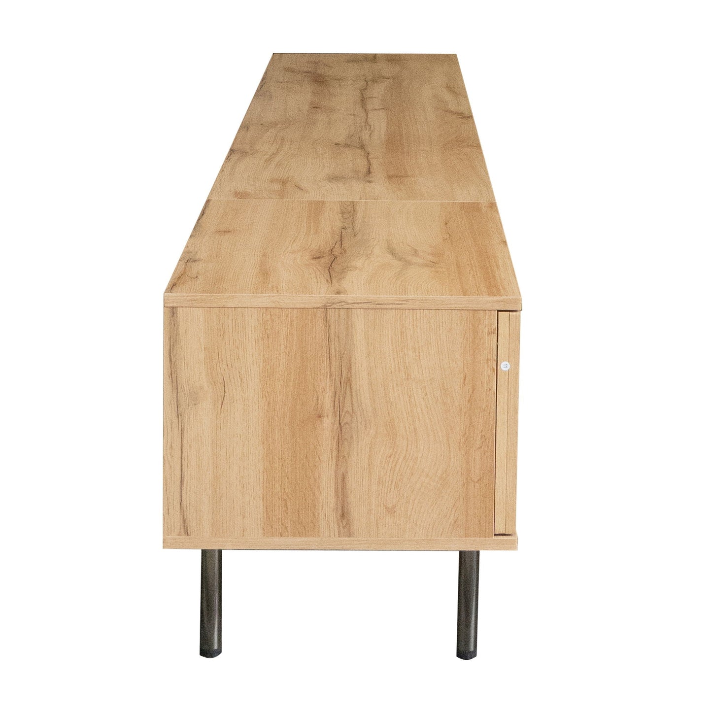 78" TV Stand For TVs Up To 85" With Closed Storage, Living Room Entertainment Center - Natural Wood
