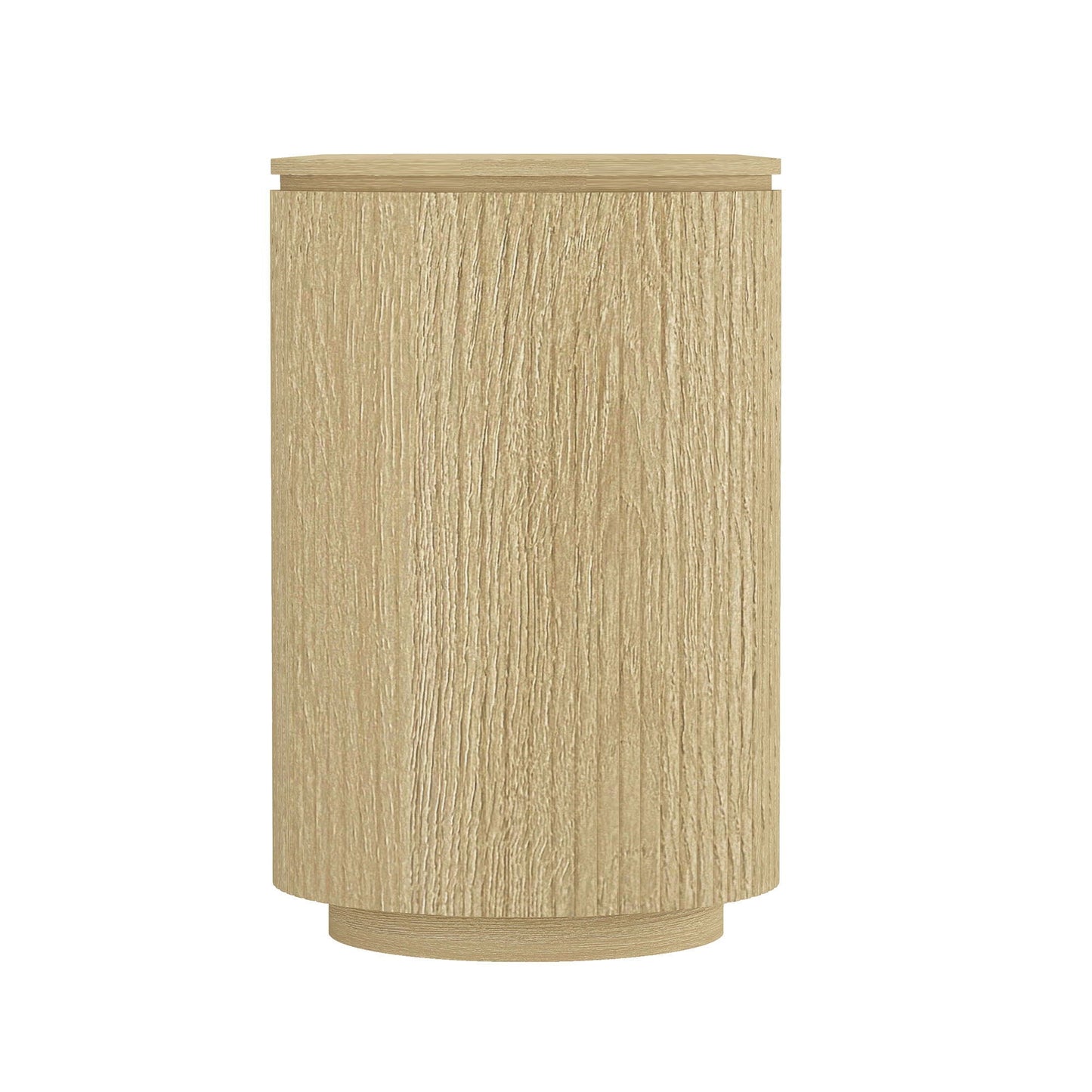 Olivia - Sideboard With 4 Adjustable Shelves With Handle Free Doors And Rounded Edges - Oak