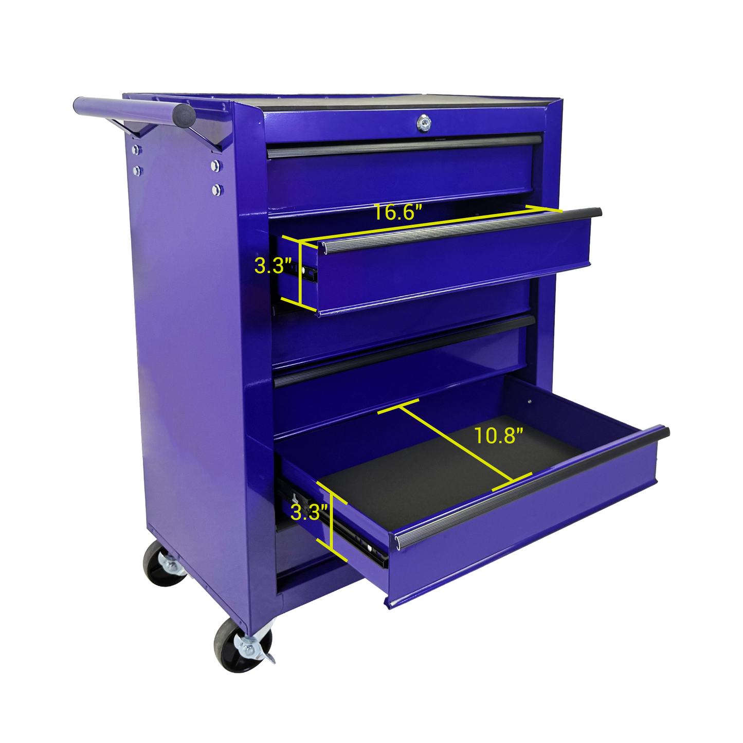 Rolling Metal Tool Chest with 6 Drawers, 20" Cabinet - Purple