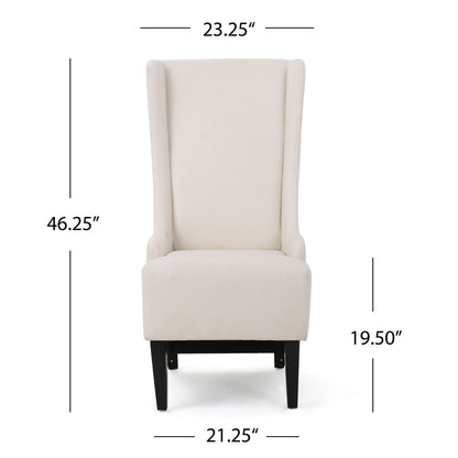 Alight Upholstered Dining Chair With High Back And Birch Wood Legs