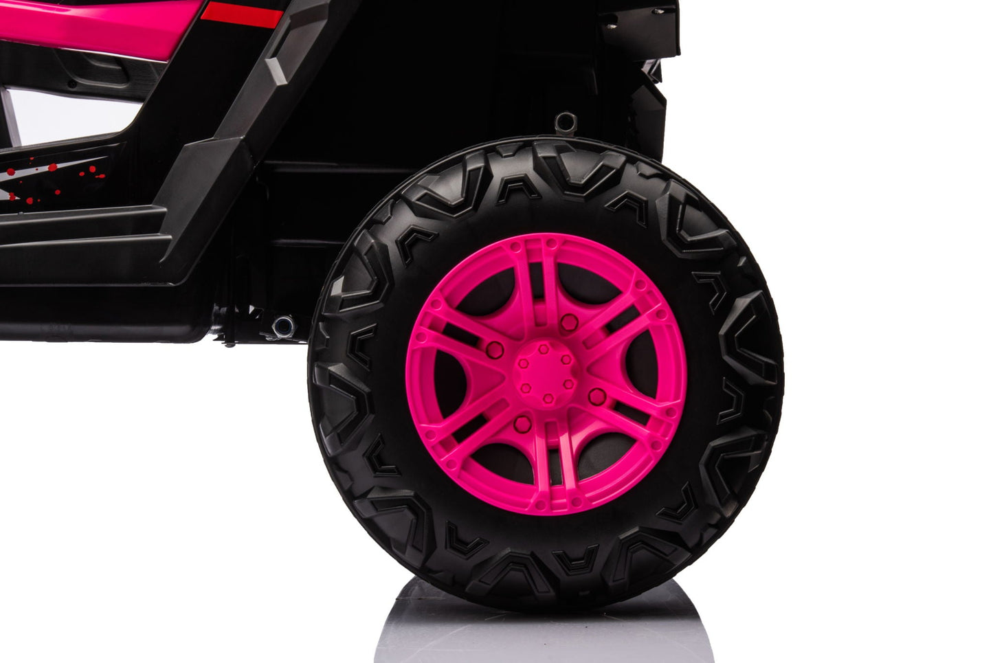 12V7A*1 30W*4 Four-Wheel Drive Seat One Button Start, Forward And Backward, High And Low Speed, Music, Front Light, Power Display, Two Doors Can Open, 2.4G R / C, Seat Belt Four Wheel Absorber