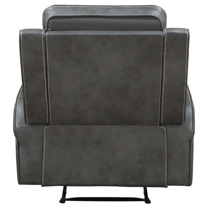 Raelynn Upholstered Track Arm Recliner Grey