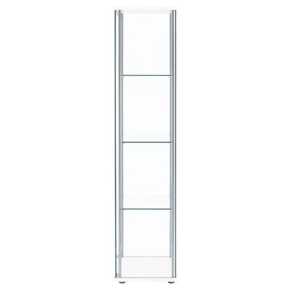 Bellatrix 3-shelf Clear Glass Curio Cabinet White
