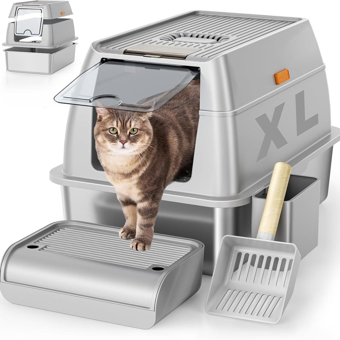 Removable-smell Stainless Steel Cat Litter Box