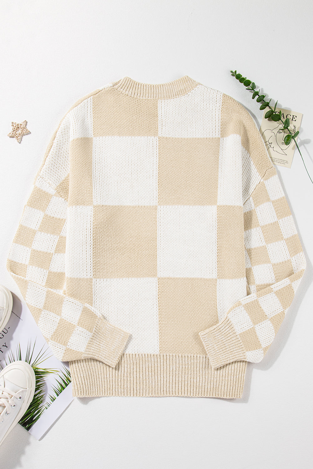 Vivifira Print Drop Shoulder Sweater