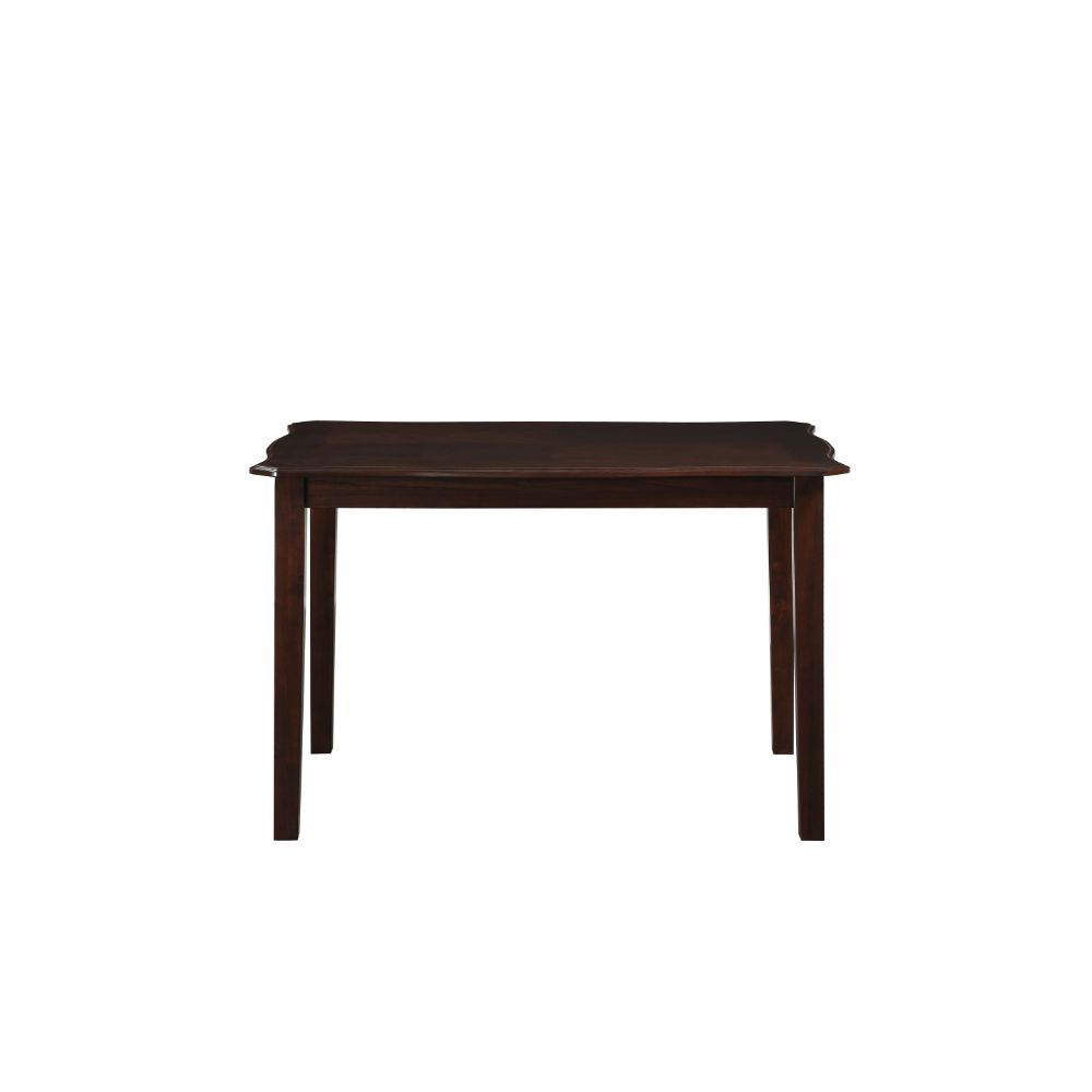 Ingeborg - 5 Piece Dining Set - Black Synthetic Leather & Espresso