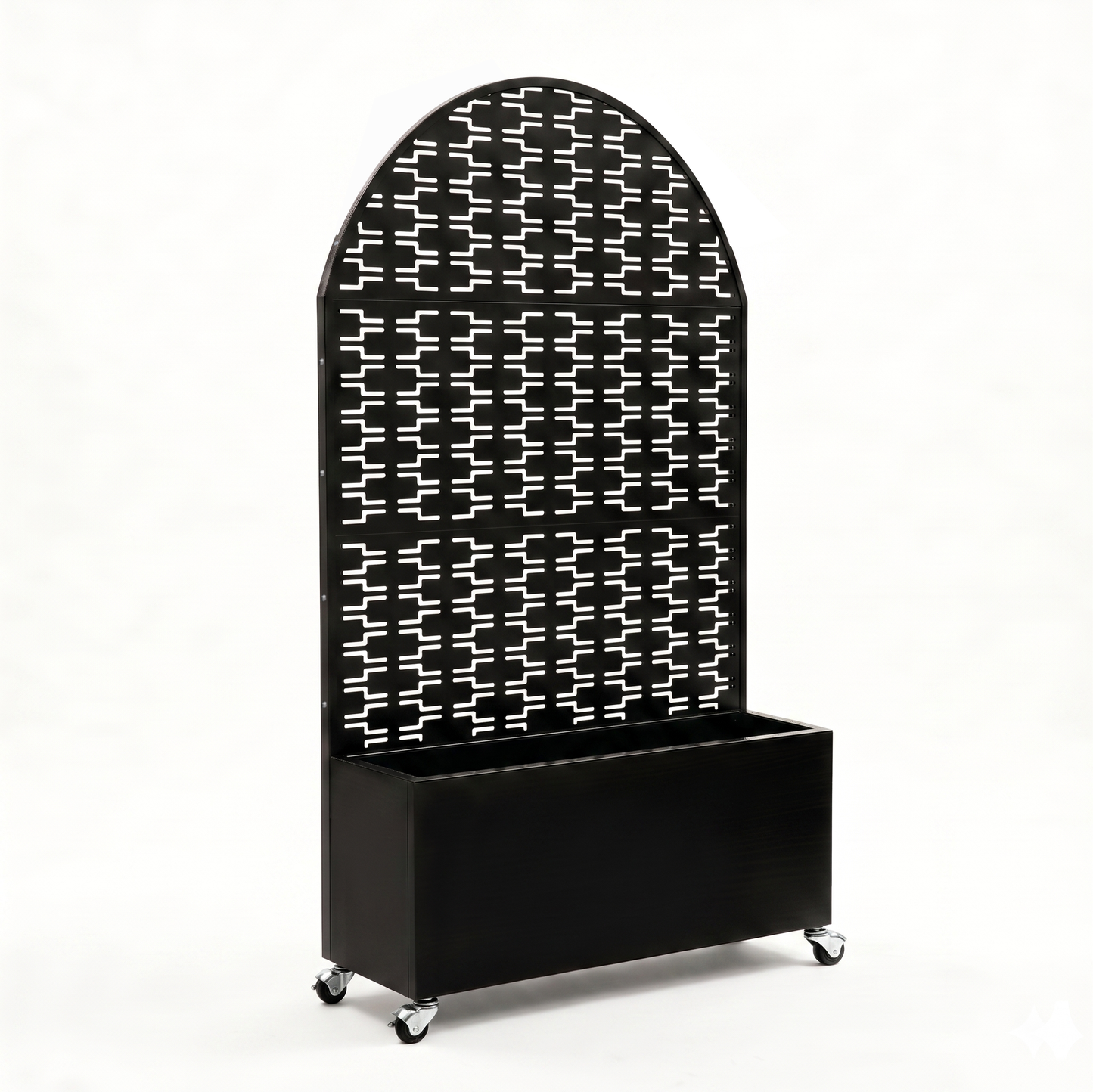 Arched Decorative Privacy Screen with Planter Box