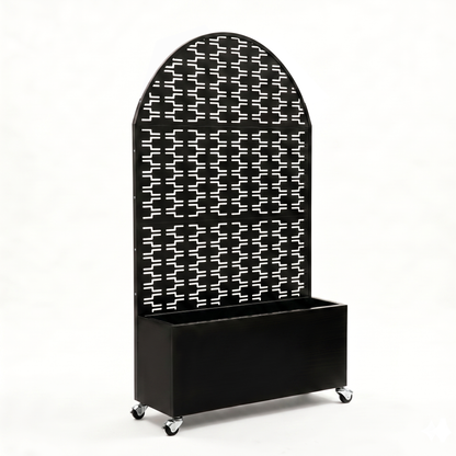 Arched Decorative Privacy Screen with Planter Box
