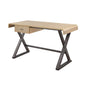 Danton - Aluminum Top Grain Leather Rectangular Writing Desk - Gold