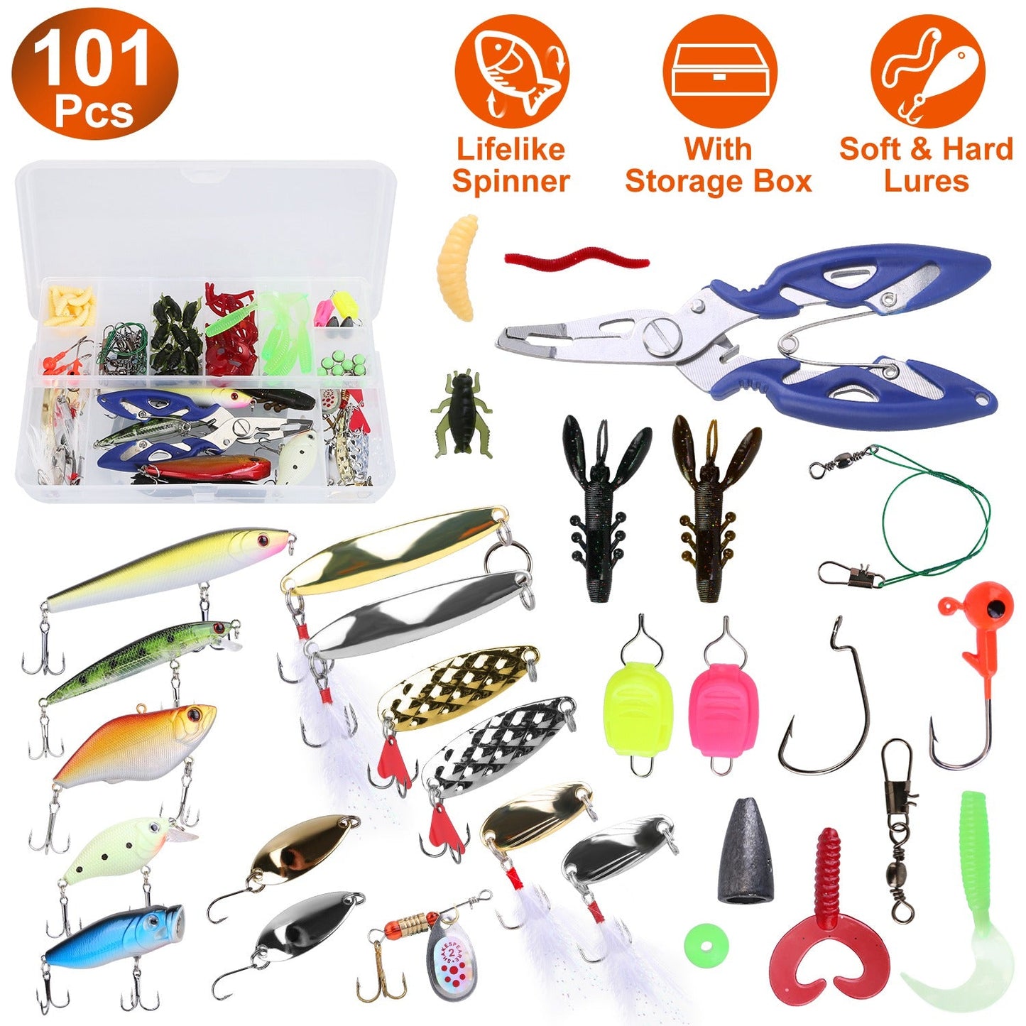 GBruno 101Pcs Fishing Lures Kit