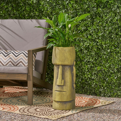 Glacier Cast Stone Urn with Weather Resistance - Gray