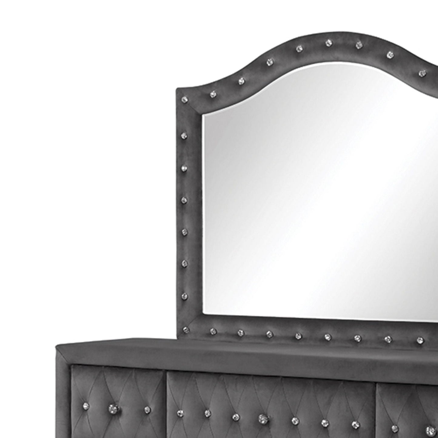 Sophia - Tufted Mirror - Gray