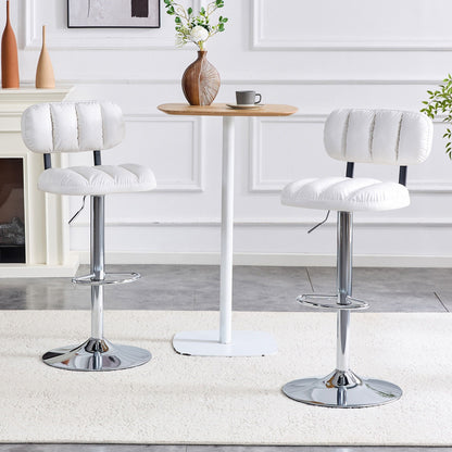 Adjustable Height Bar Stools With Footrest for Kitchen Island (Set of 2)