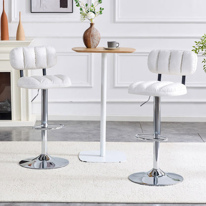 Adjustable Height Bar Stools With Footrest For Kitchen Island (Set of 2)