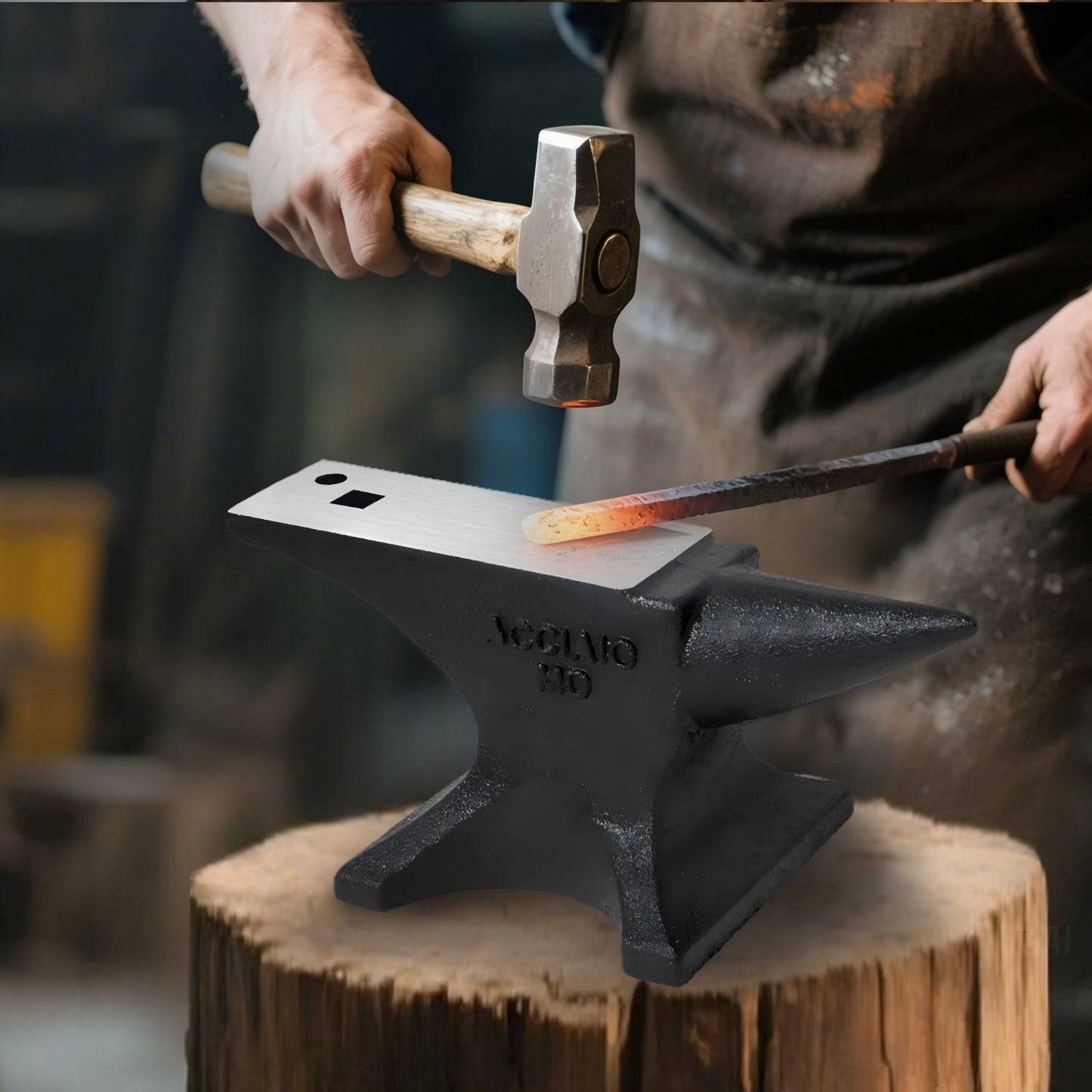 110 Lbs Single Horn Anvil Blacksmith - Black