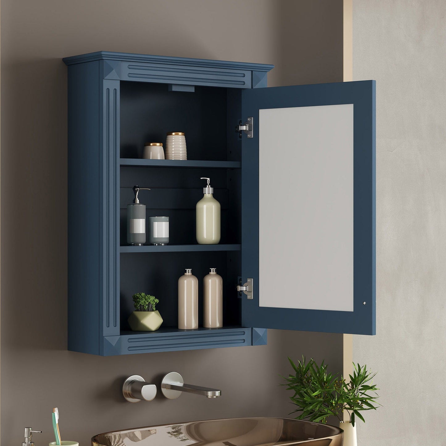 Wall Mounted Bathroom Storage Medicine Cabinet For Over Toilet With Mirror