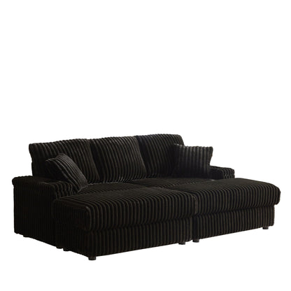 3 Seater Sofa With 2 Ottomans For Living Room