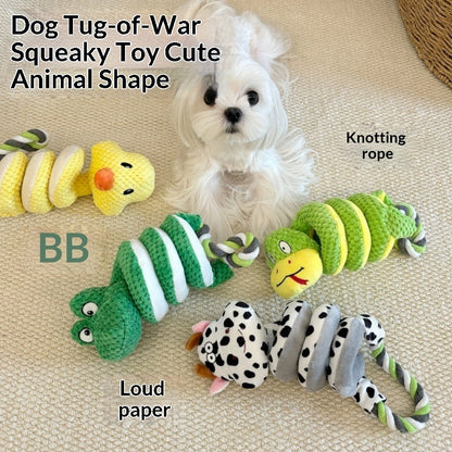 Puppy Toy Tug-of-War Plush Crinkle Paper Chew-Resistant Pulling Game