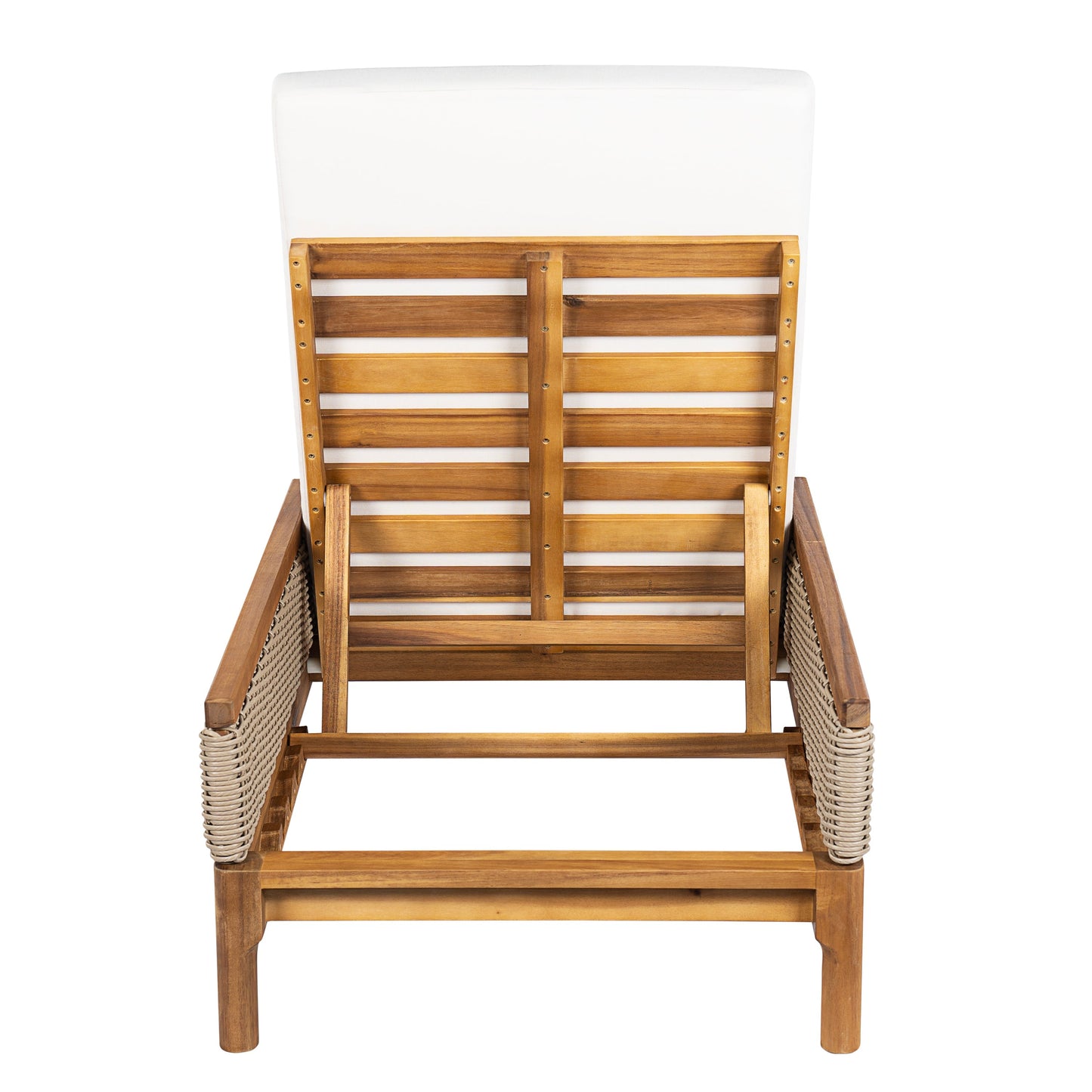 76.8" Solid Acacia Wood Sun Lounger Set of 2 with Cushions