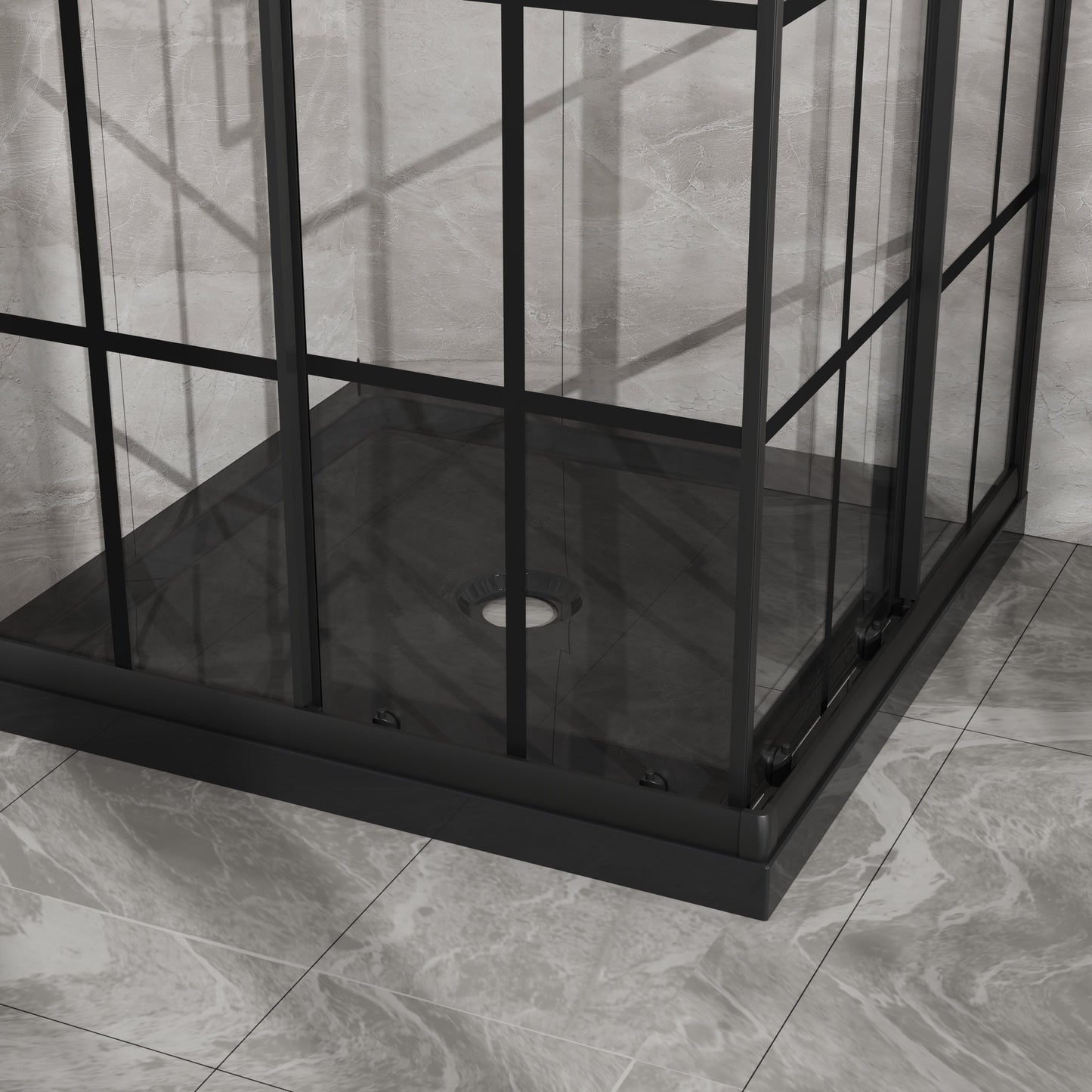 Goodyo Corner Shower Enclosure with Double Sliding Doors