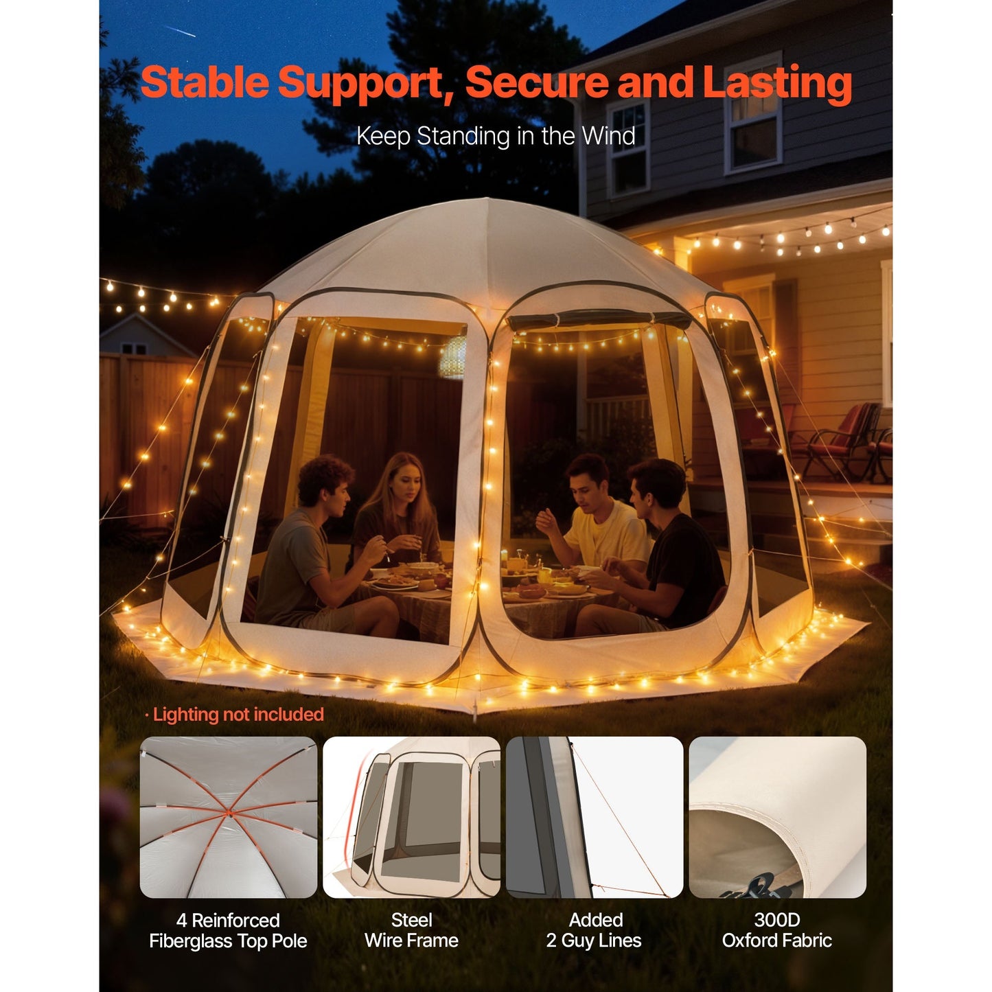 Screen House Tent, 12 x 11 ft, 10-12 Person Portable Canopy